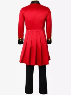 Ensemble Vintage Noir Avec 艗illets Rouge Rétro Manches Longues Costumes Hommes Déguisement