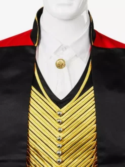 Ensemble Vintage Noir Avec 艗illets Rouge Rétro Manches Longues Costumes Hommes Déguisement