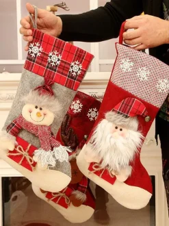Envoyé dans des chaussettes de Noël de couleur aléatoire  des accessoires de Noël en fibre de polyester
