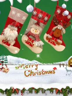 Envoyé dans des chaussettes de Noël de couleur aléatoire  des accessoires de Noël en fibre de polyester