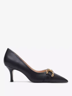 Escarpins à talons chaton pour femmes bout pointu détails métalliques à enfiler
