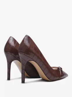 Escarpins à talons hauts grande taille bout pointu motif pierres à enfiler