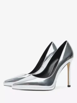 Escarpins à talons hauts noirs à bout pointu et à talons aiguilles pour femmes