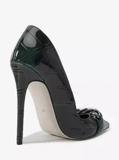 Escarpins à talons hauts pour femmes bout pointu détails métalliques chaussures habillées à enfiler