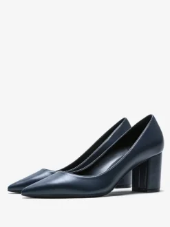 Escarpins à talons épais et bout pointu pour femmes