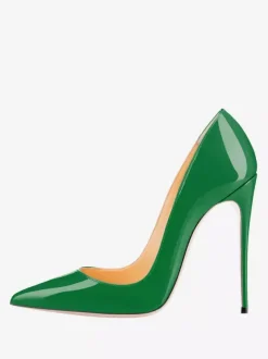 Escarpins à talons pour femmes Escarpins à enfiler Bout pointu Talon aiguille Cuir PU