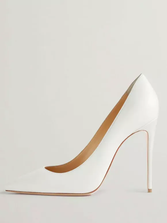 Escarpins à talons pour femmes Escarpins à enfiler Bout pointu Talon aiguille Cuir PU