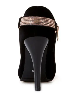 Escarpins bleus pour femmes à talons hauts bout pointu strass chaussures à talon aiguille