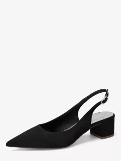 Escarpins de mariage en satin à talon compensé bout pointu et bride arrière