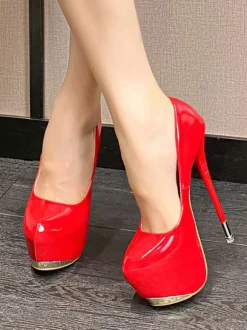 Escarpins en cuir PU à talons hauts sexy pour femmes