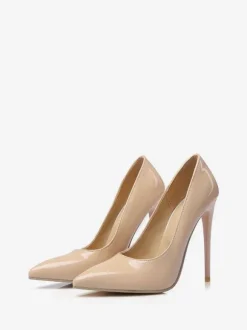 escarpins femme abricot en PU talon haut bout pointu