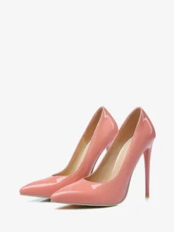 escarpins femme abricot en PU talon haut bout pointu
