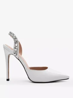 Escarpins Femme Chaussures Soirée Noires À Talons Hauts Bout Pointu Strass Sexy