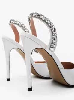 Escarpins Femme Chaussures Soirée Noires À Talons Hauts Bout Pointu Strass Sexy