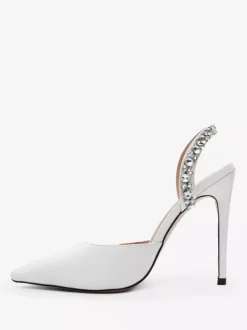 Escarpins Femme Chaussures Soirée Noires À Talons Hauts Bout Pointu Strass Sexy