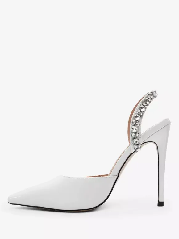 Escarpins Femme Chaussures Soirée Noires À Talons Hauts Bout Pointu Strass Sexy