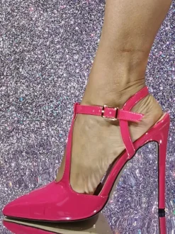 Escarpins femmes Talons hauts Talon aiguille Grande taille Cuir verni