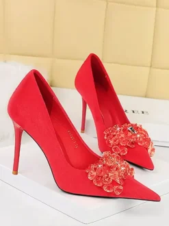 Escarpins Femmes Talons Hauts Talon Aiguille Daim Cuir