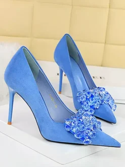 Escarpins Femmes Talons Hauts Talon Aiguille Daim Cuir