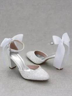 Escarpins habillés femmes beaux n艙uds paillettes bout rond