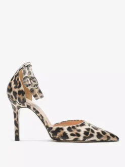 Escarpins noirs à talons hauts pour femmes bout pointu et bride cheville