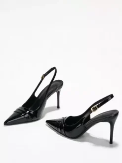 Escarpins nude à bout pointu et talons aiguilles chaussures de bal à enfiler