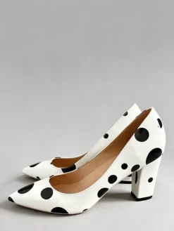 Escarpins vintage pour femmes à talons compensés et pois à enfiler