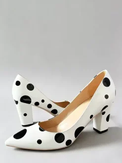 Escarpins vintage pour femmes à talons compensés et pois à enfiler
