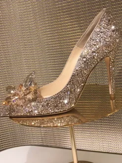 Escarpins de soirée à strass et cristaux pour femmes