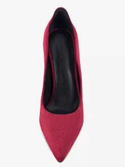 Escarpins en daim à talons hauts bout pointu à enfiler pour femme
