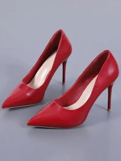 Escarpins Femme à Talons Hauts avec Bout Pointu Unicolore