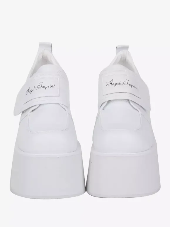 Escarpins Lolita Sweet Lolita blancs en cuir PU à plateforme