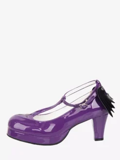 Escarpins Lolita violets à plateforme Sweet Cross en cuir PU