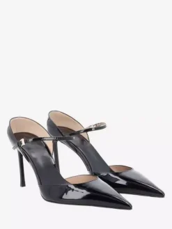 Escarpins noirs à bout pointu et boucle pour femme