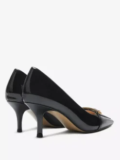 Escarpins noirs à petits talons bout pointu chaussures habillées à enfiler pour femmes