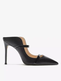 Escarpins noirs à talons hauts pour femmes bout pointu et dos nu