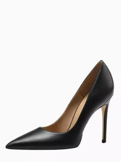 Escarpins noirs à talons hauts pour femmes bout pointu chaussures habillées à enfiler