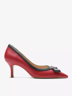 Escarpins à petits talons bout pointu noir n艙ud à enfiler pour femmes