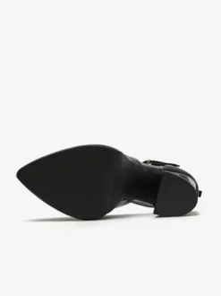 Escarpins à plateforme pour femmes Rouge Bout pointu Fermeture à boucle Bride à la cheville Talons hauts bloc