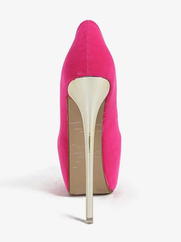 Escarpins sexy à bout amande pour femmes talon aiguille dessus en micro-daim