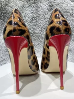 Escarpins à talons aiguilles sexy pour femmes bout pointu imprimé léopard