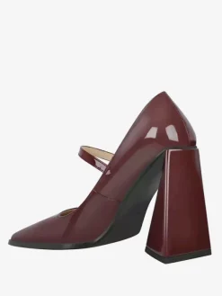 Escarpins à talons femmes escarpins à boucle à enfiler bout carré chic talon épais cuir PU