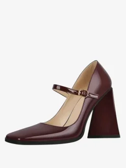 Escarpins à talons femmes escarpins à boucle à enfiler bout carré chic talon épais cuir PU