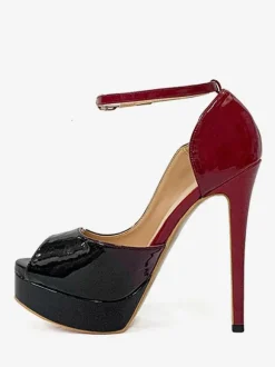 Escarpins à talons hauts plateforme à bout ouvert à la cheville Chaussures femmes