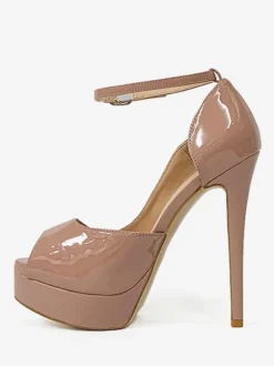 Escarpins à talons hauts plateforme à bout ouvert à la cheville Chaussures femmes