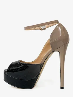 Escarpins à talons hauts plateforme à bout ouvert à la cheville Chaussures femmes