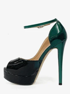Escarpins à talons hauts plateforme à bout ouvert à la cheville Chaussures femmes