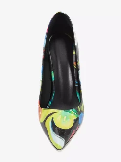 Escarpins à talons hauts pour femmes bout pointu à motifs à enfiler