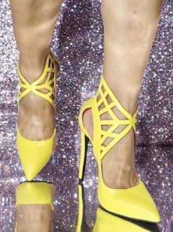 Escarpins à talons hauts pour femmes grande taille talon aiguille cuir PU