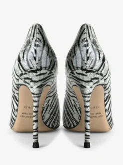 Escarpins Talons pour femmes sexy imprimé zèbre bout pointu talon aiguille en cuir verni